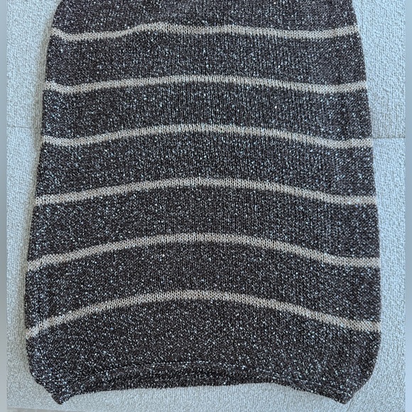 NWT Asta Resort Celeste Mini Dress Coco Sequin Stripe | Sparkly Brown Knit Dress - Picture 3 of 5